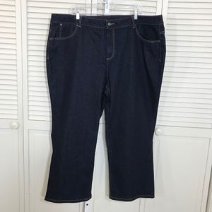 NWT Talbots Curvy Bootcut Dark Blue Wash Blue Jeans Size 24W